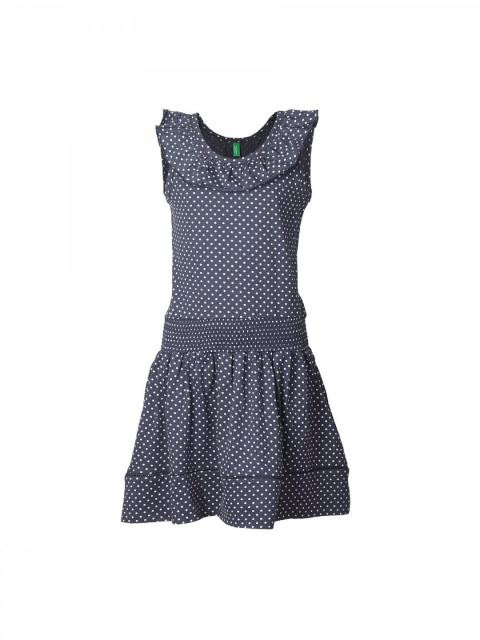 United Colors of Benetton Girls Polka Dot Navy Blue Dress