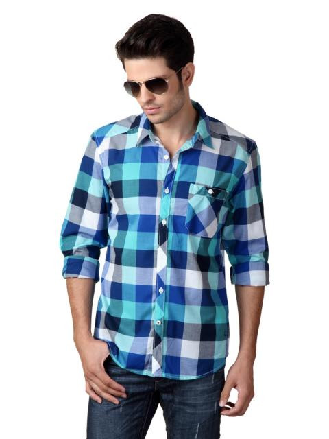 United Colors of Benetton Men Blue Shirt
