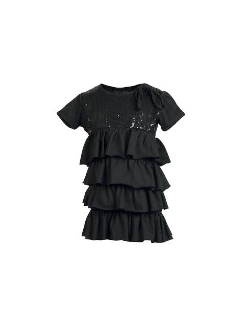 Doodle Kids Girls Black Layer Top