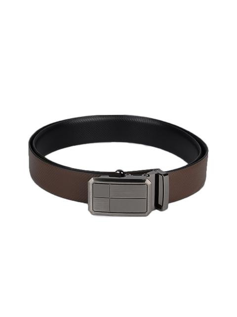 OTLS Men Brown & Black Reversible Leather Belt
