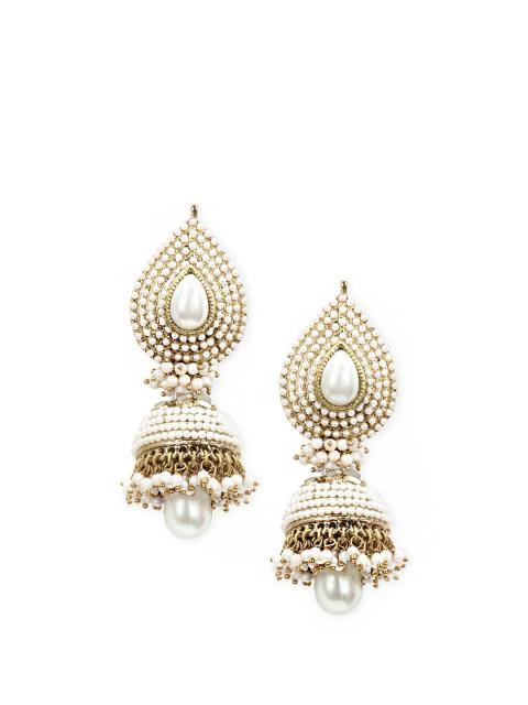 Royal Diadem White Earrings