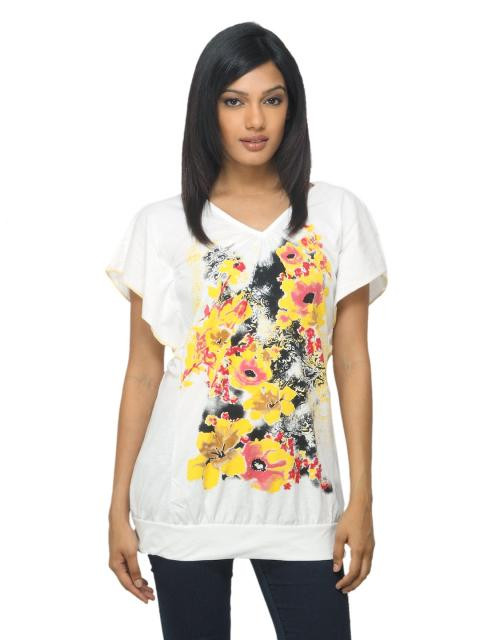 Sepia Women Printed White Top