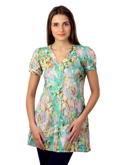 Diva Women Printed Green Kurti