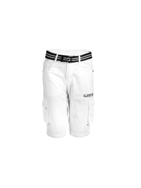 Gini and Jony Men Solid White Shorts