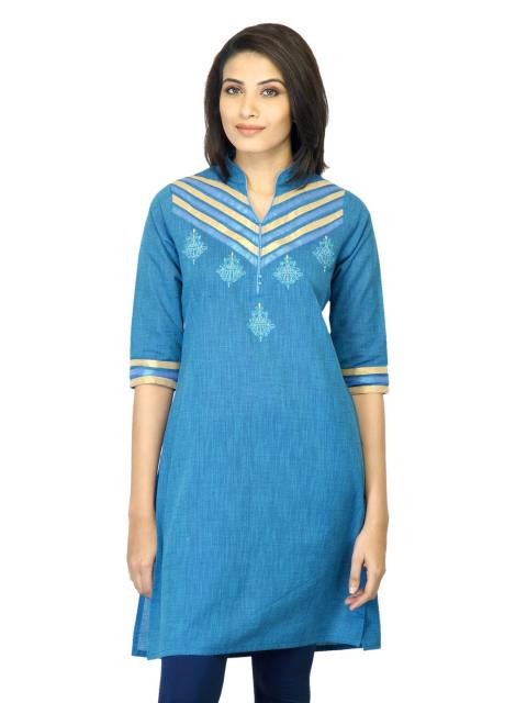 Mother Earth Women Blue Kurta