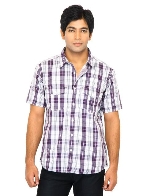 Scullers Men Check Purple Shirts