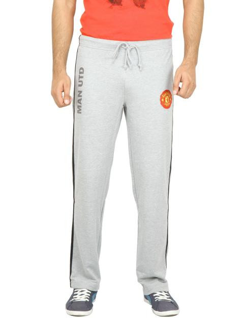 Manchester United Men Solid Grey Track Pants