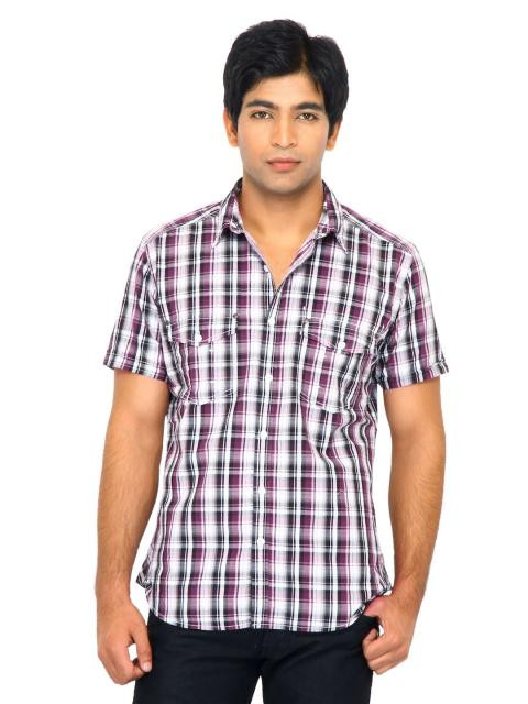 Scullers Men Check Purple Shirts