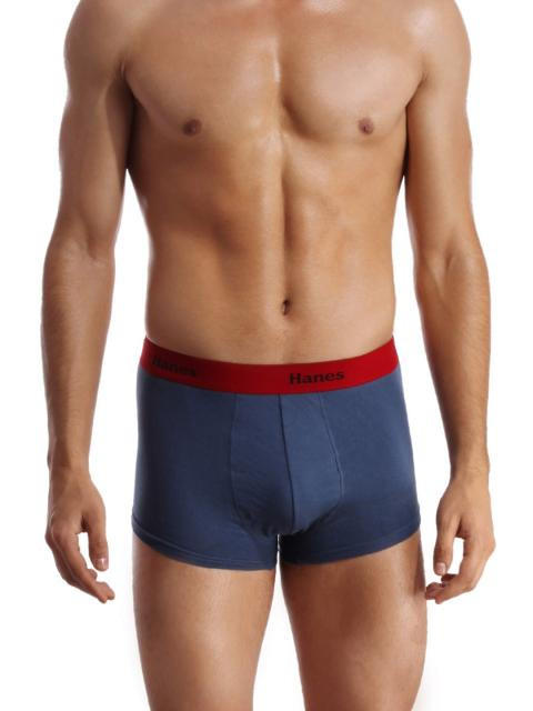 Hanes Men Blue Modern Duo Dry Cotton Stretch Trunks