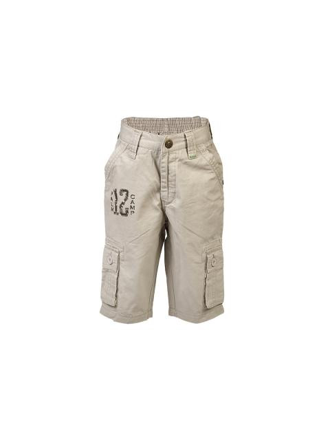 Palm Tree Kids Boys Solid Beige Shorts