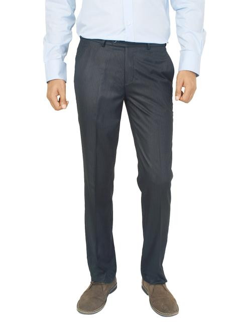 Genesis Men Solid Black Trousers