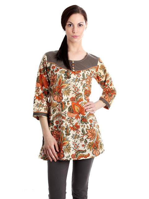 Diva Women Printed Orange Kurti
