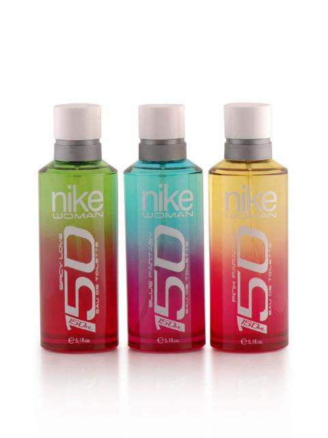 Nike Fragrances Women Orange Blue Fantasy Pack of 3 Perfumes