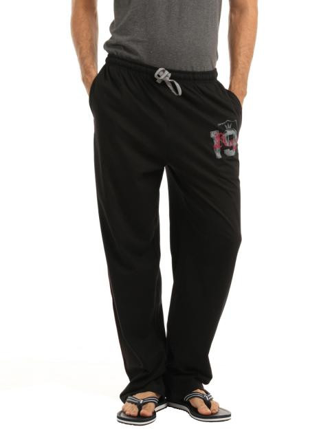 Hanes Men Black Knitted Lounge Pants