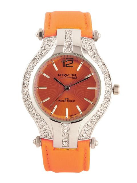 Q&Q Attractive Women Orange Dial Watch