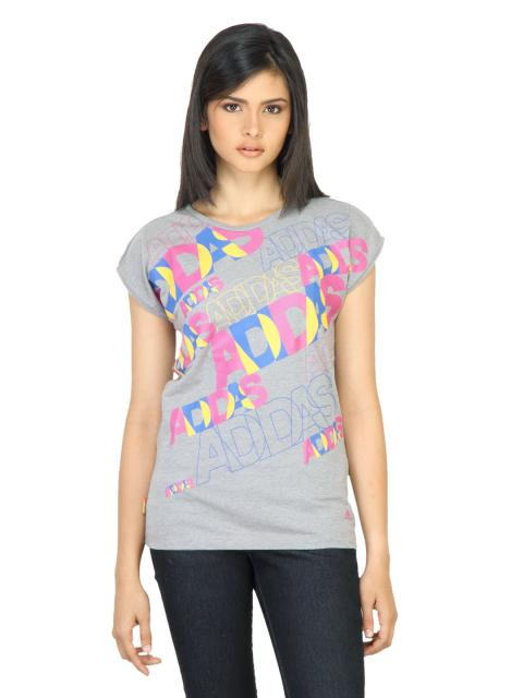 ADIDAS Women Verve Tee Grey T-shirt