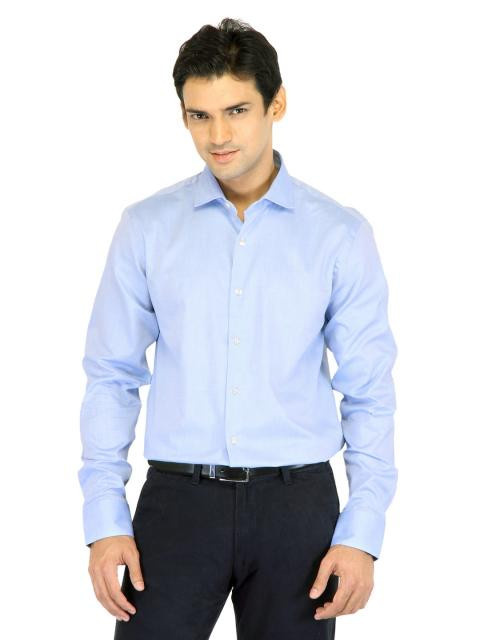 United Colors of Benetton Men Light Winters Blue Shirts