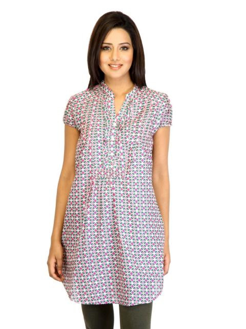 Mumbai Slang Women Printed Green Kurti