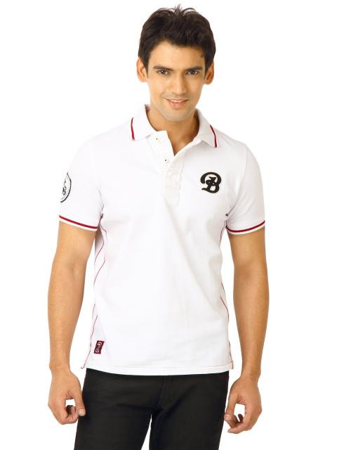 United Colors of Benetton Men Solid Polo White Tshirts