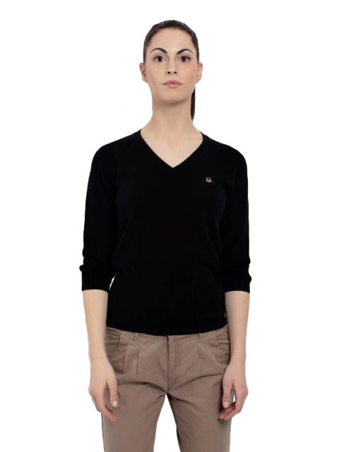 United Colors Of Benetton Women Womenlight Winter Black Sweaters Black Sweaters