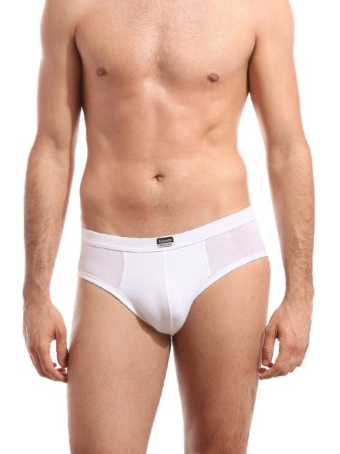 Hanes Men White Stretch Duo Dry Cotton Stretch Hip Briefs s