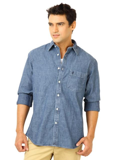 Indian Terrain Men Navy Blue Shirts