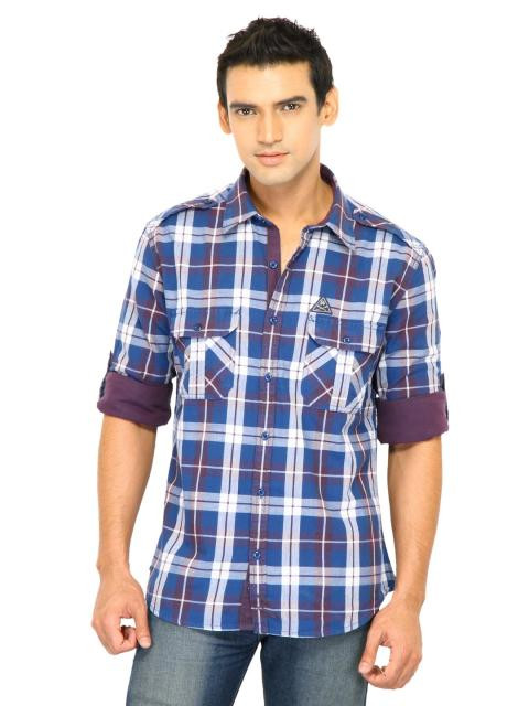 Scullers Men Check Blue Shirts