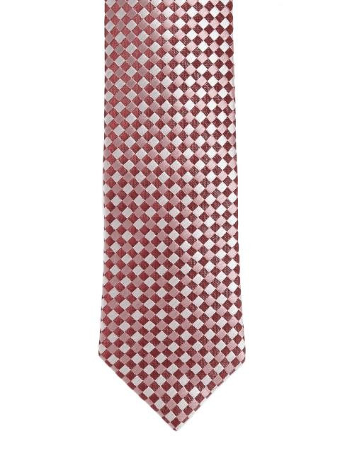Reid & Taylor Men Maroon Checked Tie