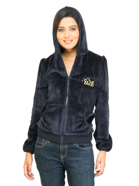 United Colors of Benetton Women Solid Dark Grey Sweatshirt