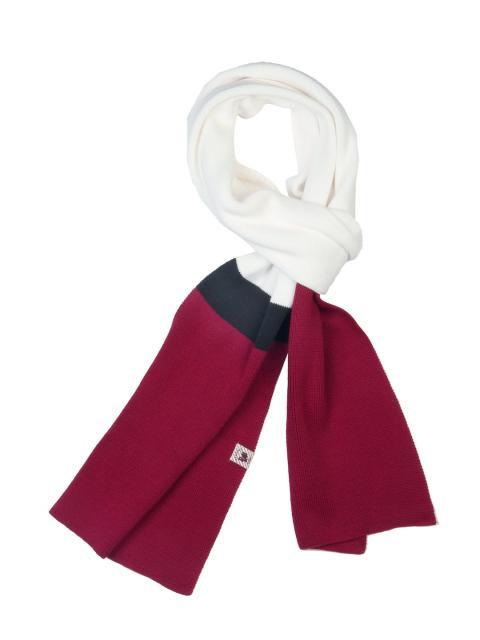 Proline White & Maroon Colourblocked Muffler