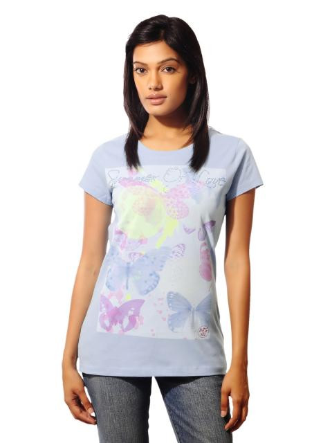 Wrangler Women Summer of Love Blue T-shirt