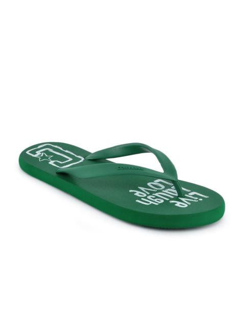 Converse Unisex Green Live, Life, Laugh Flip Flops