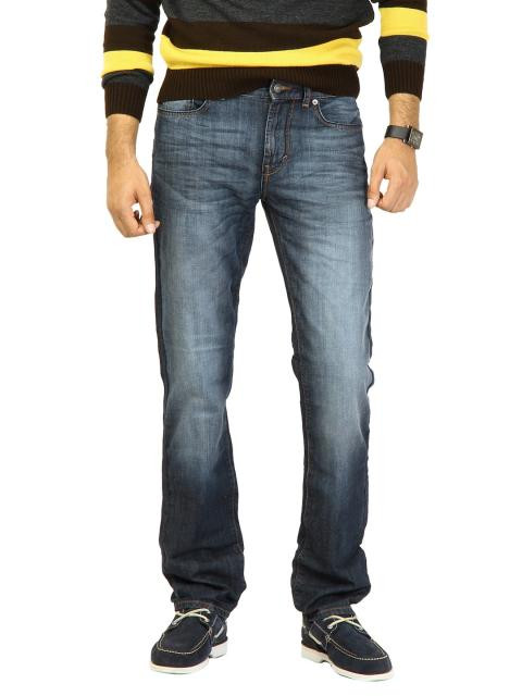 United Colors of Benetton Men Washed Blue Jeans