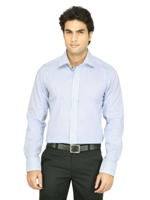 United Colors of Benetton Men Striped White Shirt
