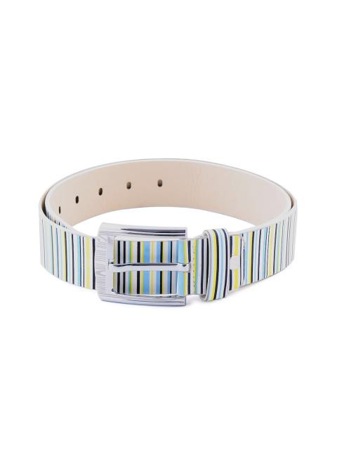 Lino Perros Women Stripes White Belt
