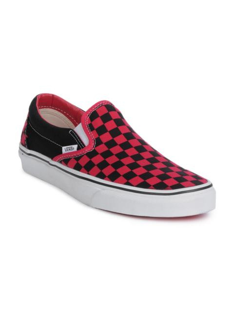 Vans Unisex Classic Slip-On Red & Black Shoes