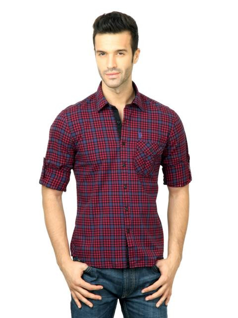 U.S. Polo Assn. Men Check Red Shirt