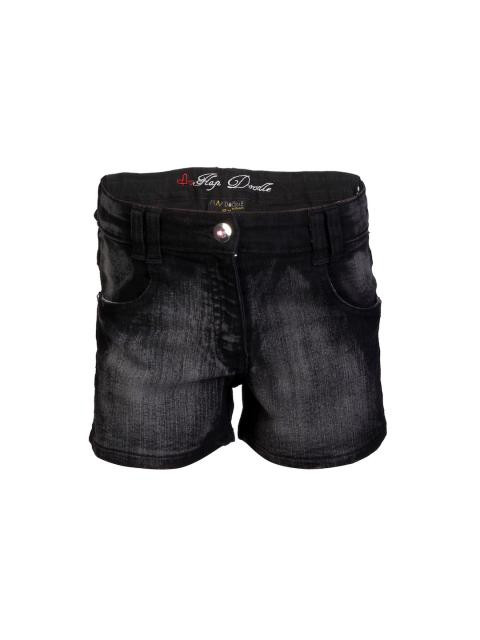 Doodle Girls Washed Black Shorts