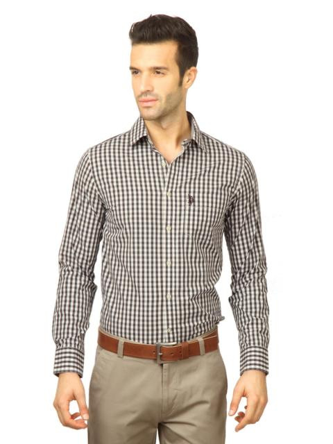 U.S. Polo Assn. Men Check Brown Shirt