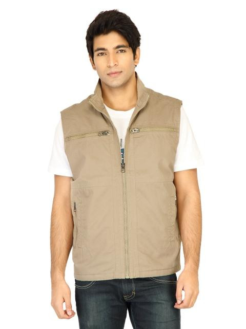 Turtle Solid Men Khaki Jacket