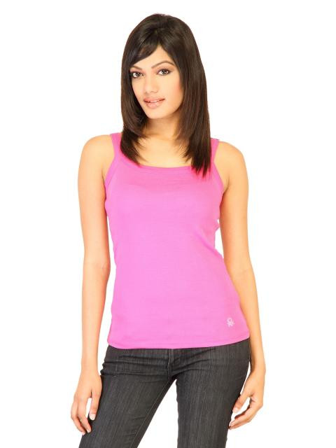 United Colors of Benetton Women Solid Pink Tops