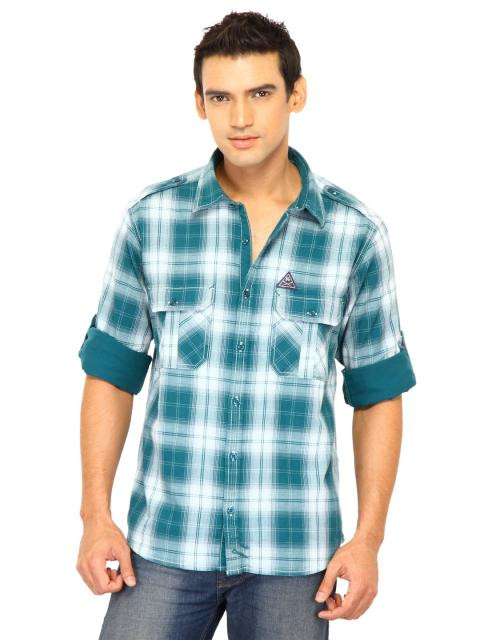 Scullers Men Check Green Shirt