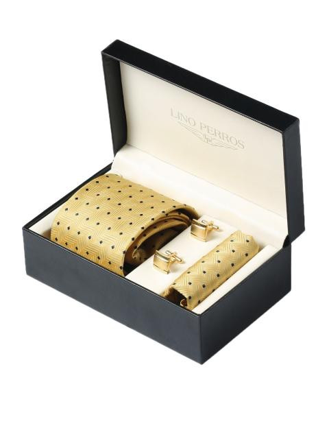 Lino Perros Men Formal Yellow Accessory Gift Set