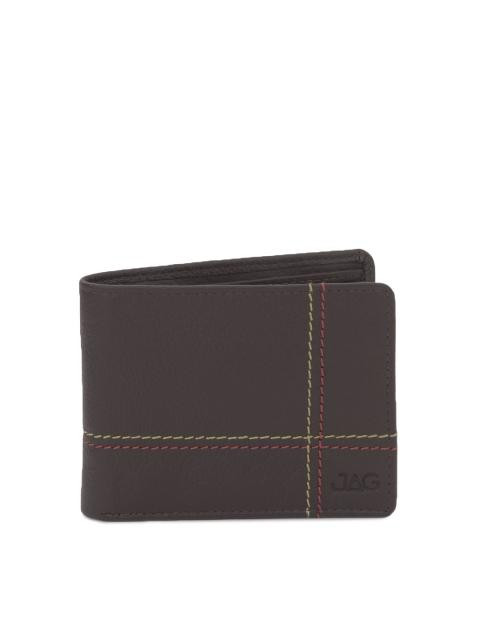 JAG Men Chocolate Brown Leather Wallet
