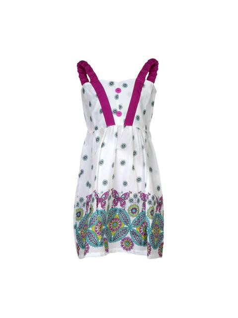 Ant Kids Girls Butterfly Print White Dresses