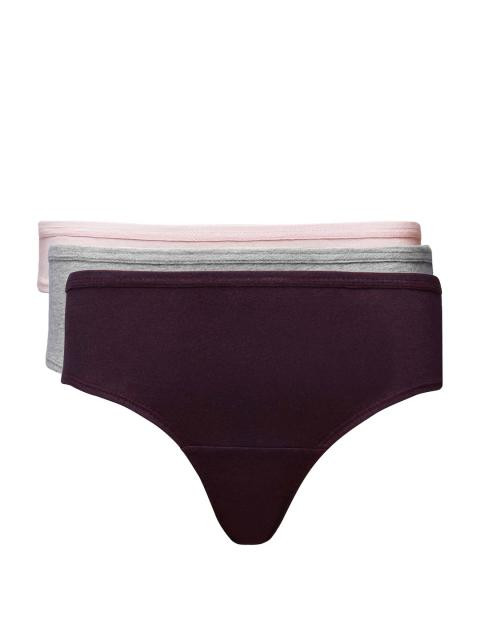 Hanes Women Pack of Three 100% Cotton Plain Hipsters