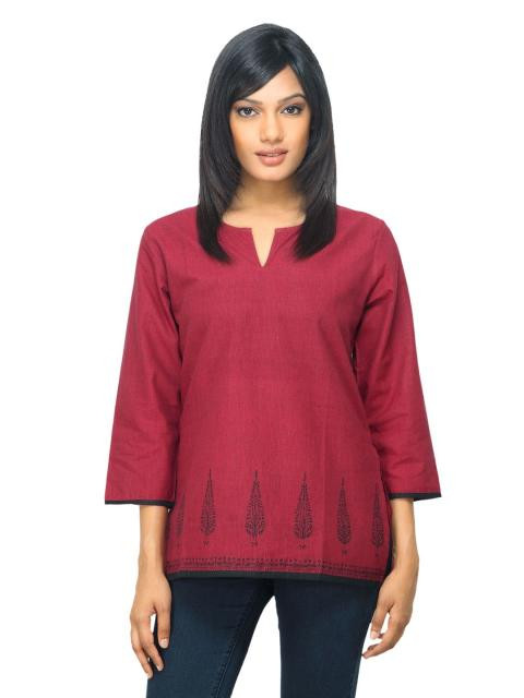 Fabindia Women Red Mangalgiri Top