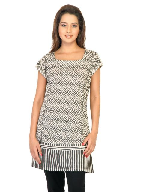 W Women Cream Kurtis