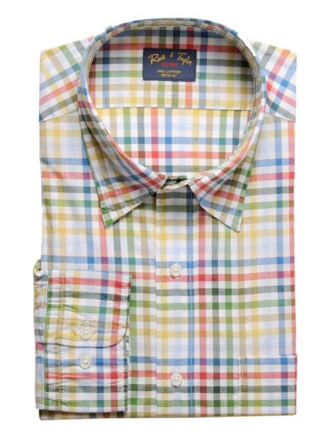 Reid & Taylor Men Check White Shirts