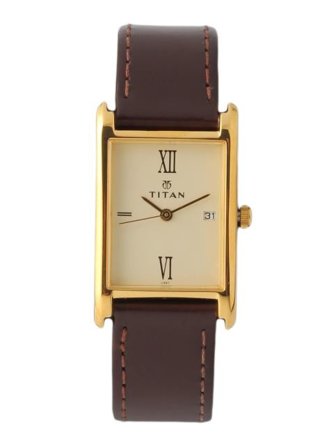 Titan Men Cream Dial Watch